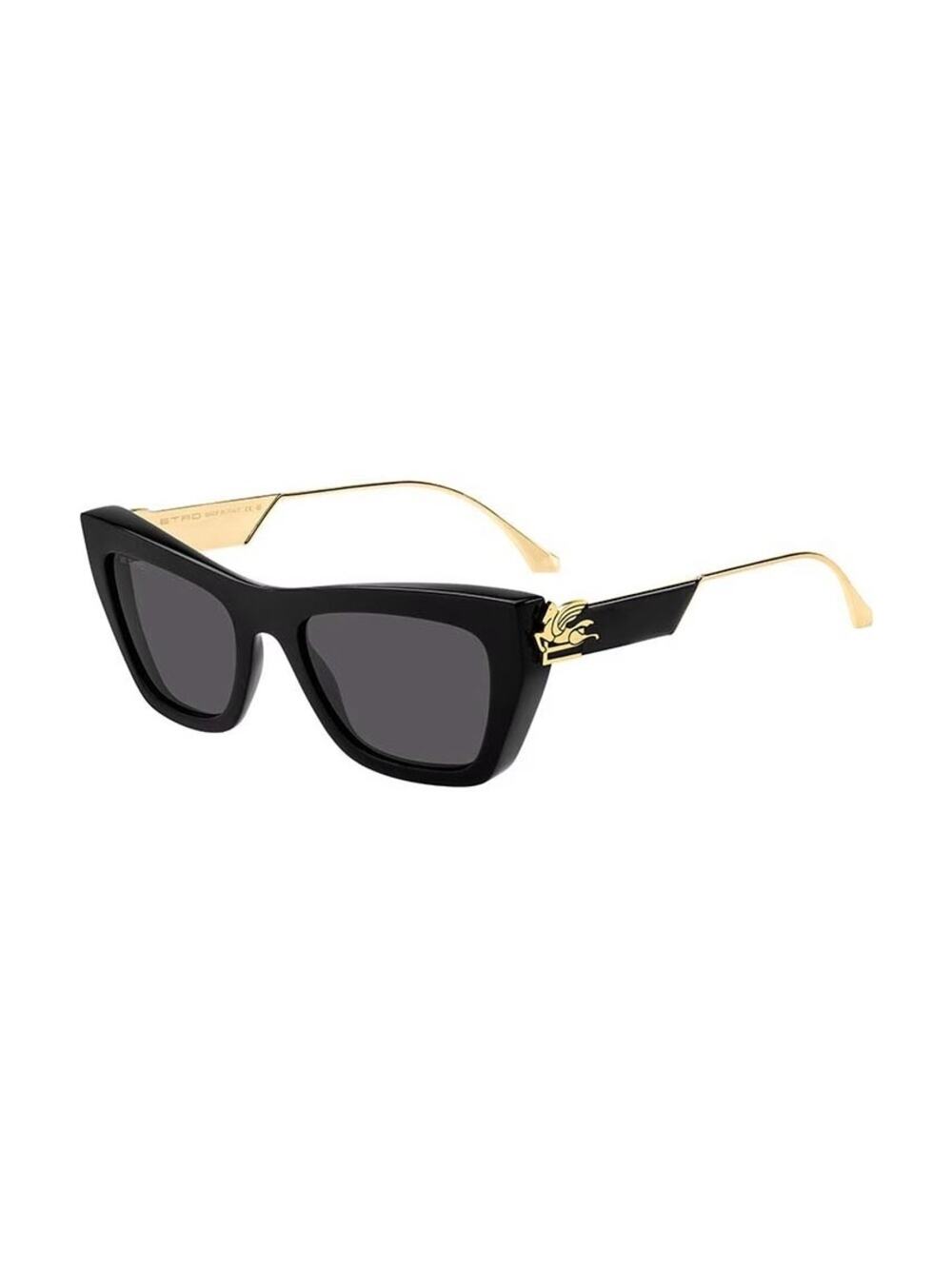 NEW!!! Etro ETRO0028/S 0807IR Black Cat-Eye Sunglasses  Gold Temples Authentic